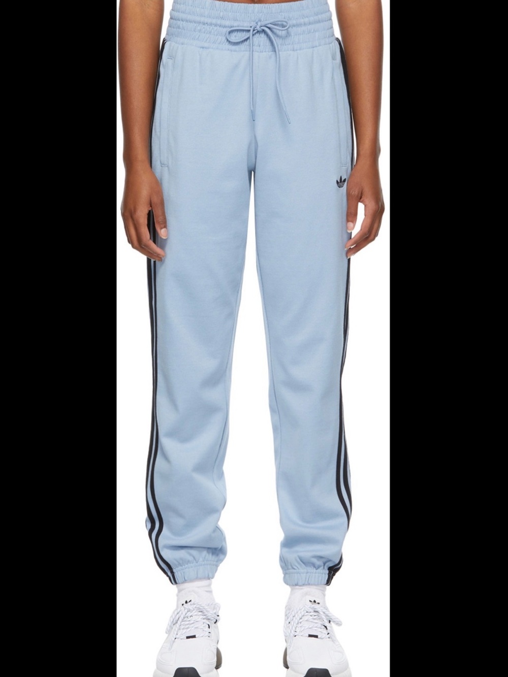 Adidas Baby Blue Track Pants With Drawstring Cinch Ankle Size XS